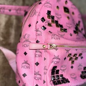 MCM Visetos Studded Backpack Small (Fuschia) (Authentic)